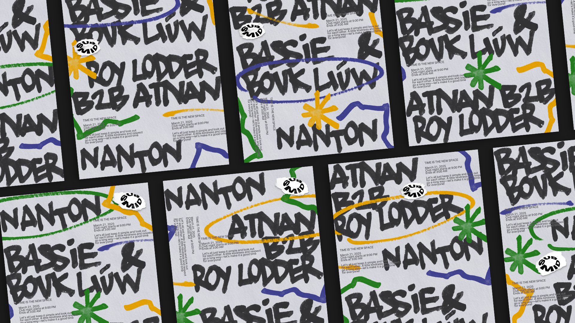 Submid event-posters met getekende typografie